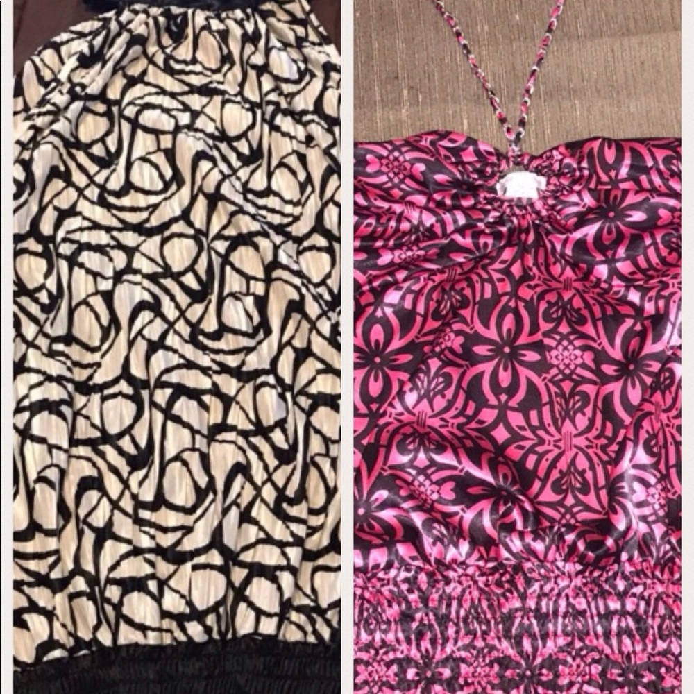 Halter top and side tie shirt